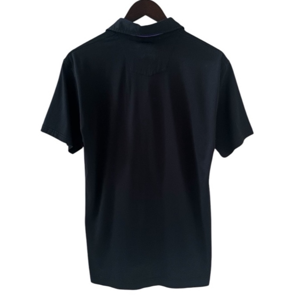 Robert Graham Black with Paisley and Plaid Accents Short Sleeve Polo Shirt - Picture 7 of 8